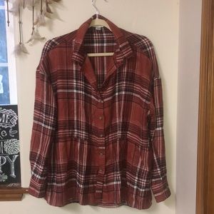 Oversized Burnt Orange Flannel